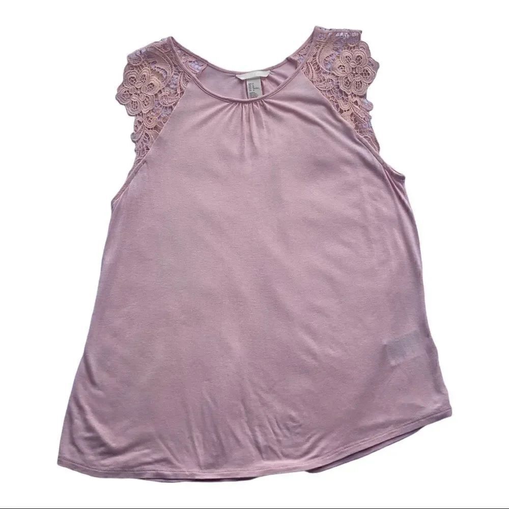 H&M Light Pink Short Sleeve Round Neck Tee